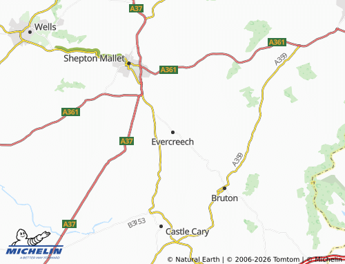 Mappa MICHELIN Evercreech - ViaMichelin
