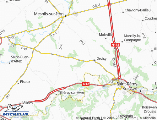 MICHELIN Hellenvilliers map - ViaMichelin