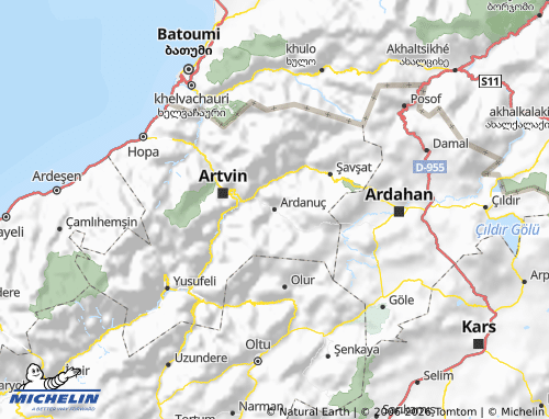 Mappa MICHELIN Ardanuç - ViaMichelin