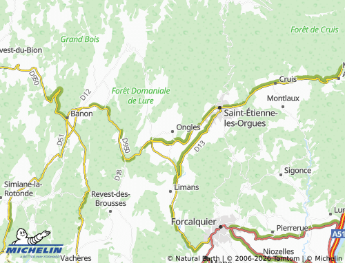 MICHELIN Ongles map - ViaMichelin