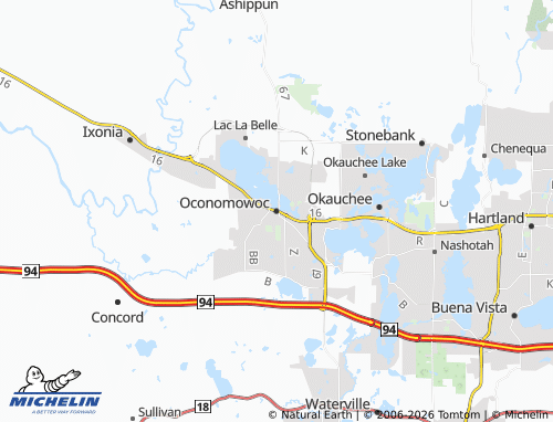 Carte MICHELIN Oconomowoc - ViaMichelin