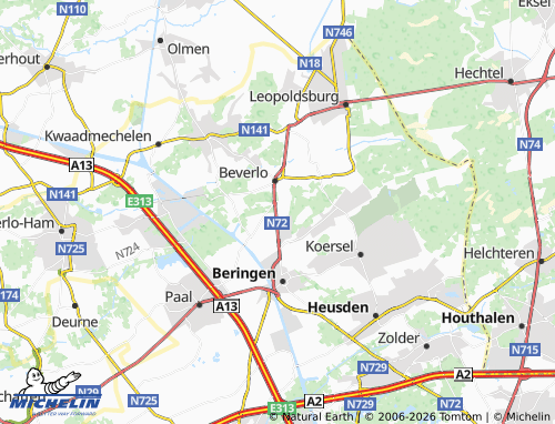 Mappa MICHELIN Beringen-Mijn - ViaMichelin