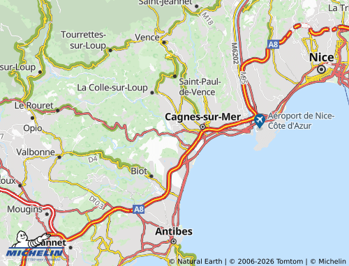 Carte MICHELIN Villeneuve-Loubet - ViaMichelin