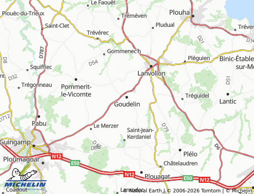 MICHELIN Goudelin map - ViaMichelin