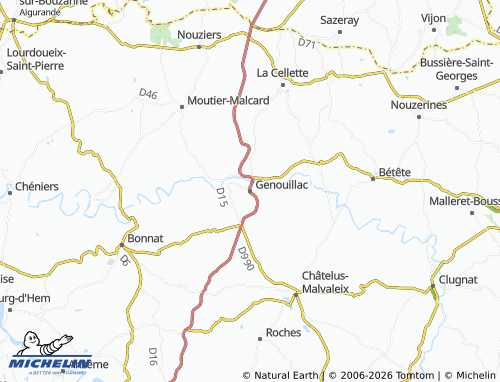 Mapa MICHELIN Genouillac - ViaMichelin