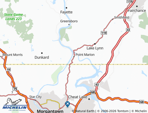 Carte MICHELIN Point Marion - ViaMichelin