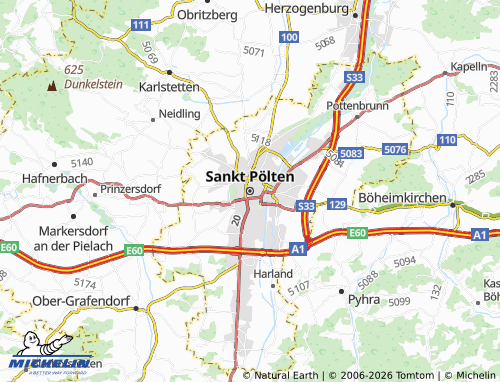 MICHELIN Sankt Poelten map - ViaMichelin