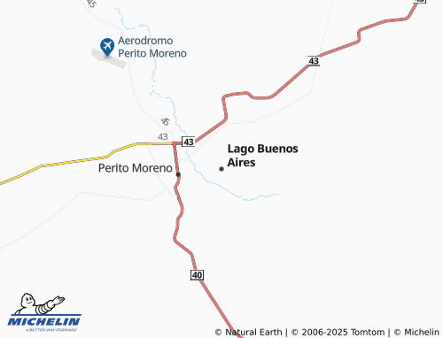 MICHELIN Lago Buenos Aires map - ViaMichelin
