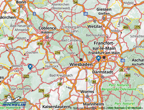MICHELIN Rheingau-Taunus-Kreis map - ViaMichelin