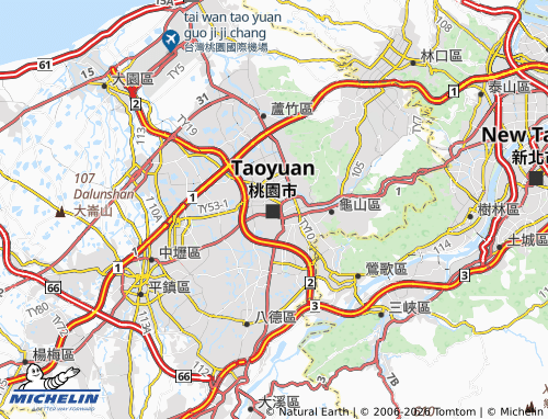 MICHELIN Taoyuan District map - ViaMichelin