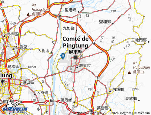 MICHELIN Pingtung County map - ViaMichelin