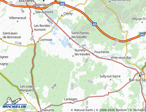 Mappa MICHELIN Rumilly-lès-Vaudes - ViaMichelin