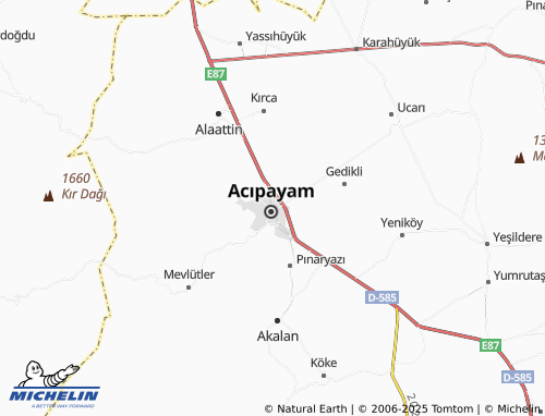 MICHELIN Aşağı map - ViaMichelin