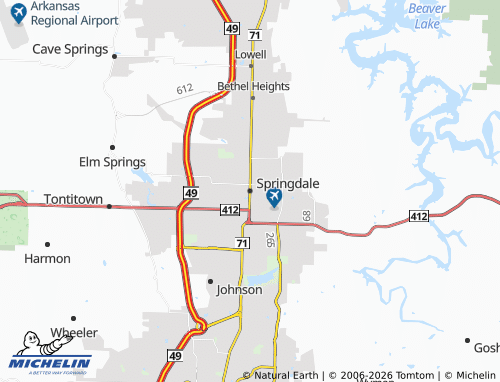 Mappa MICHELIN Springdale - ViaMichelin