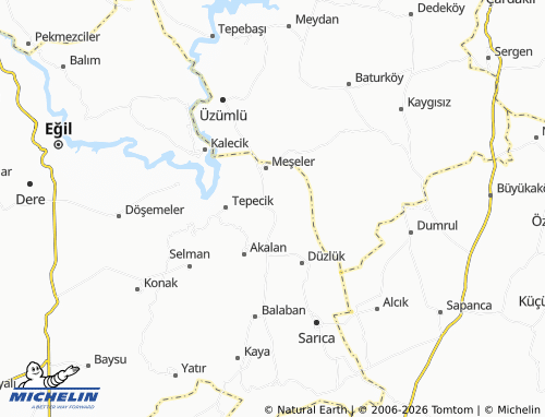 MICHELIN Babalar map - ViaMichelin