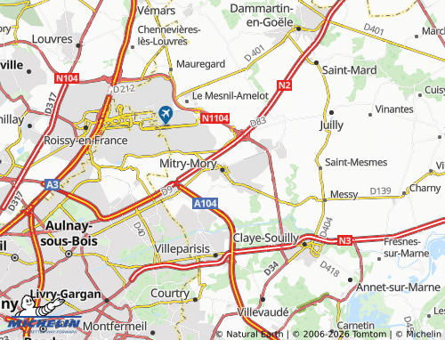 MICHELIN Mitry-Mory map - ViaMichelin