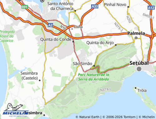 Mapa MICHELIN Brejos de Azeitão - ViaMichelin
