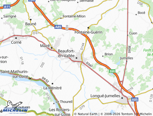Carte MICHELIN Beaufort-en-Vallée - ViaMichelin