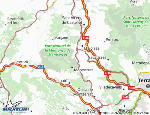 Carte MICHELIN Monistrol de Montserrat - ViaMichelin