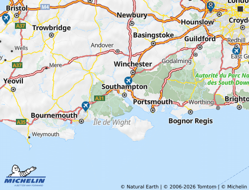 Carte MICHELIN Southampton - ViaMichelin