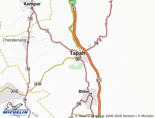 MICHELIN Tapah map - ViaMichelin