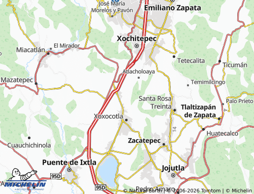 MICHELIN Apotla, Xoxocotla map - ViaMichelin