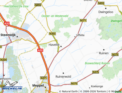 Kaart MICHELIN Havelte - ViaMichelin