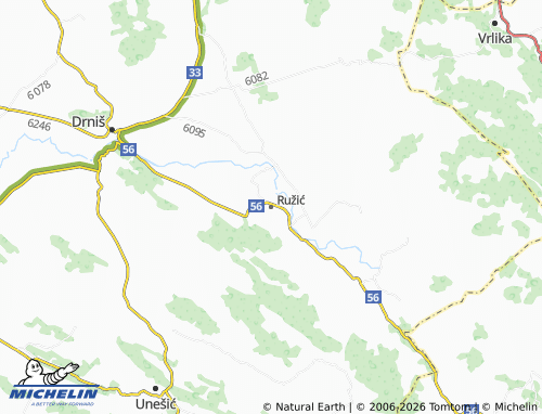 MICHELIN-Landkarte Ružić - ViaMichelin