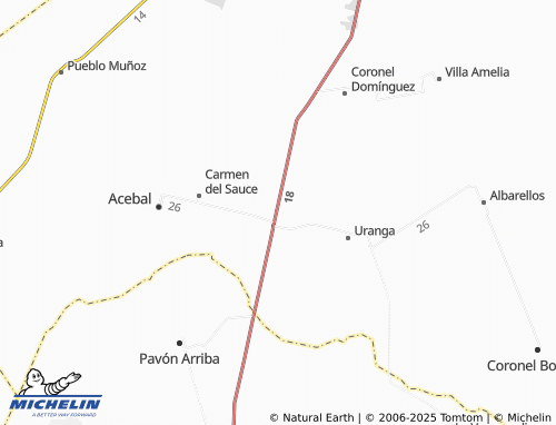 MICHELIN Cuatro Esquinas map - ViaMichelin