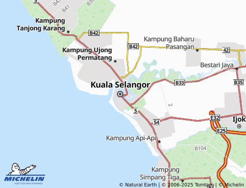 MICHELIN Pekan Kuala Selangor map - ViaMichelin
