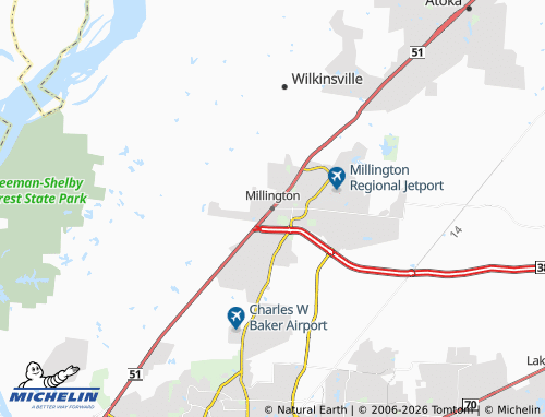 Mapa MICHELIN Millington - ViaMichelin