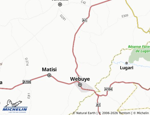 MICHELIN Lugulu map - ViaMichelin