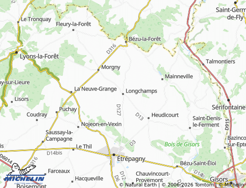 Kaart MICHELIN Longchamps - ViaMichelin
