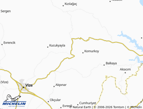 MICHELIN Kömürköy map - ViaMichelin