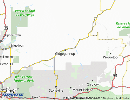 Mapa MICHELIN Gidgegannup - ViaMichelin
