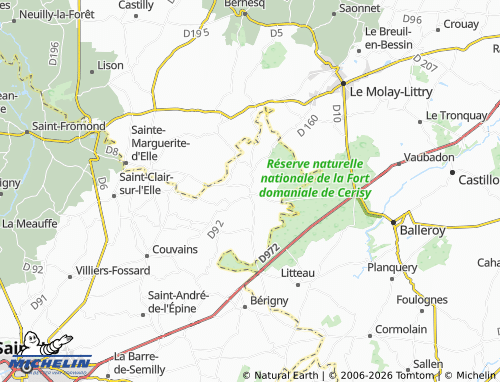 MICHELIN Cerisy-la-Forêt map - ViaMichelin