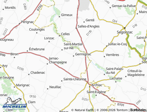 Mapa MICHELIN Germignac - ViaMichelin