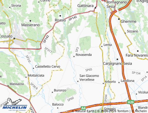 Mappa MICHELIN Rovasenda - ViaMichelin