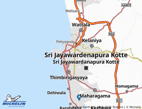 MICHELIN Maligawatta West map - ViaMichelin