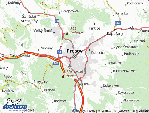 MICHELIN-Landkarte Presov - ViaMichelin