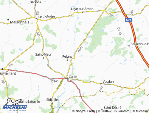 Carte MICHELIN Saint-Christophe-le-Chaudry - ViaMichelin