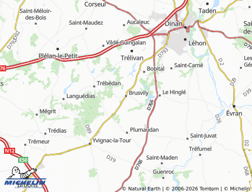 MICHELIN Brusvily map - ViaMichelin