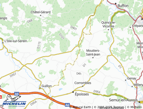 MICHELIN Vassy-sous-Pisy map - ViaMichelin