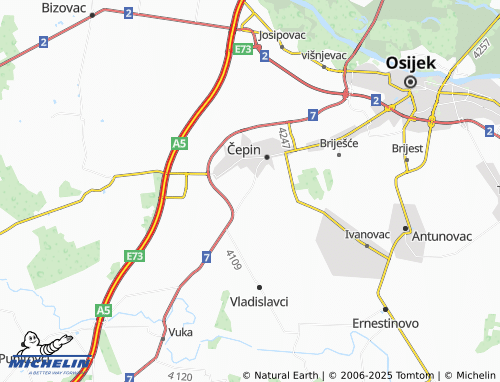 MICHELIN Ovčara map - ViaMichelin