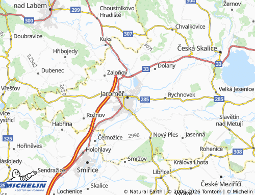 MICHELIN Jaroměř map - ViaMichelin