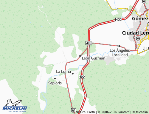 MICHELIN Lázaro Cárdenas, León Guzmán map - ViaMichelin