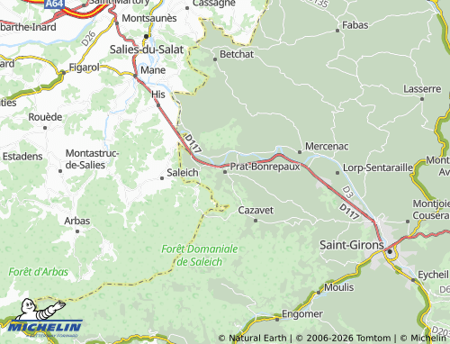 MICHELIN Prat-Bonrepaux map - ViaMichelin