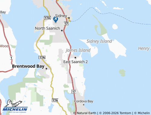 Kaart MICHELIN East Saanich 2 - ViaMichelin