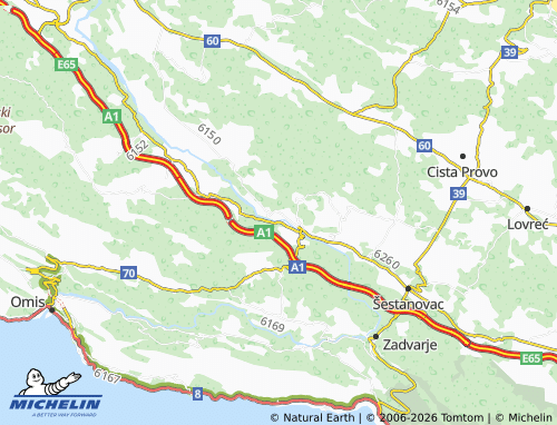 MICHELIN blato na Cetini map - ViaMichelin
