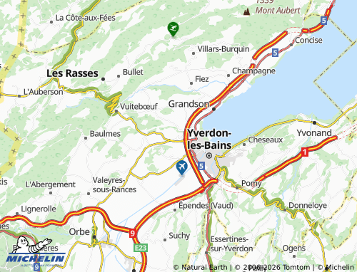 Carte MICHELIN Montagny-près-Yverdon - ViaMichelin